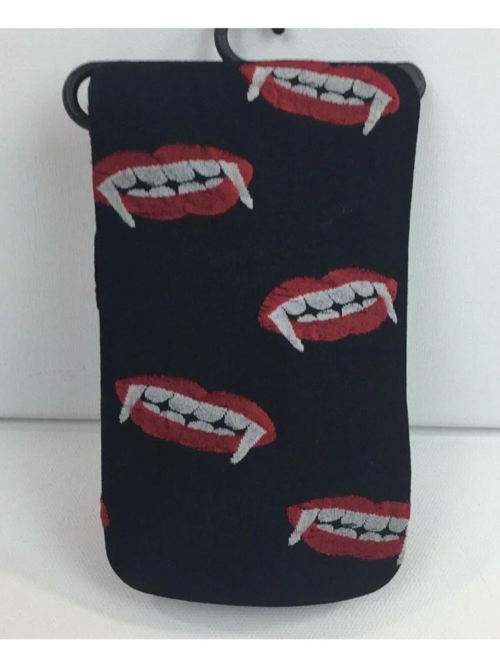 Halloween Costume Adult Black Vampire Teeth Tights M/L Punk Rock Medium Large